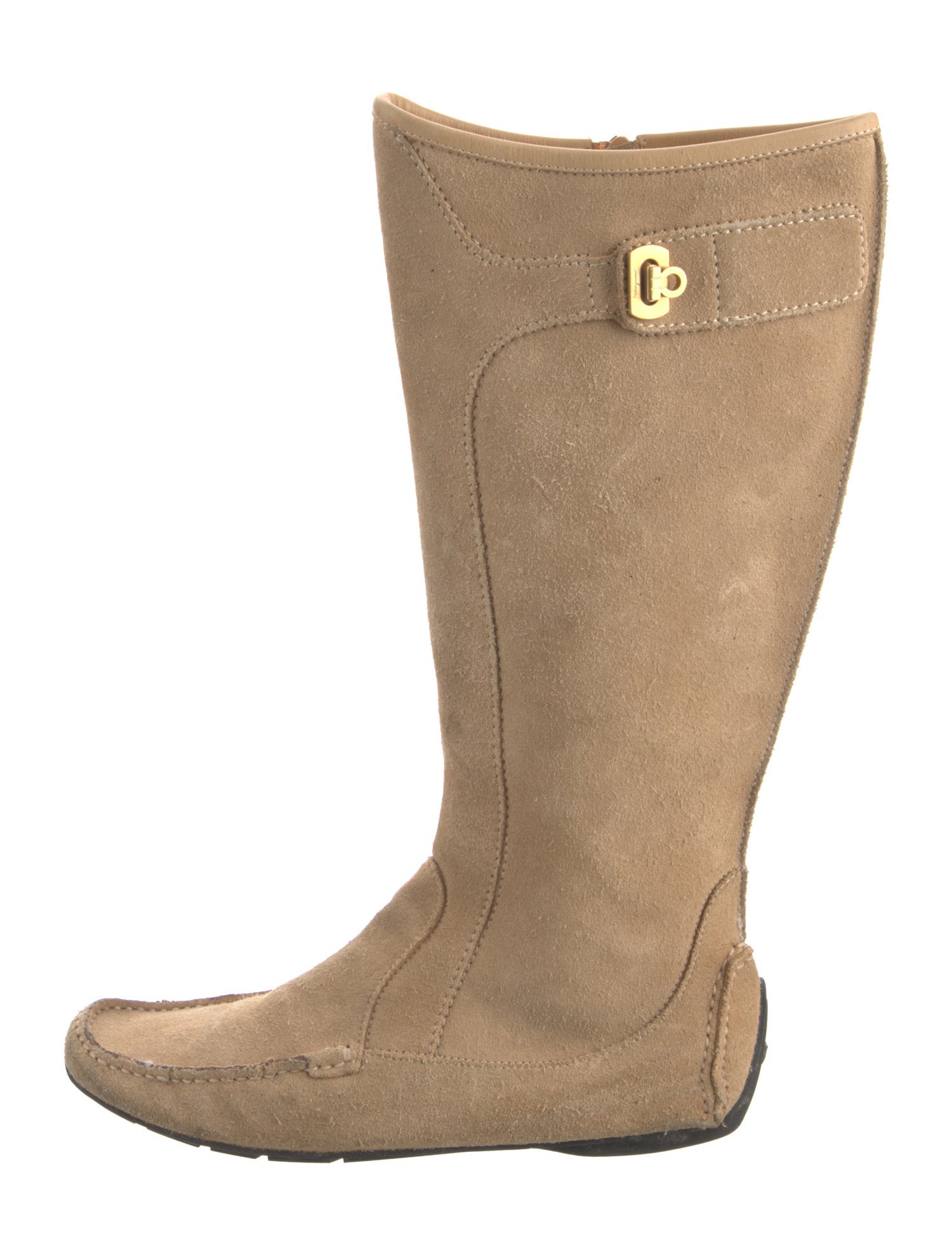 Salvatore Ferragamo Suede Riding Boots