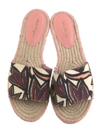 Salvatore Ferragamo Canvas Printed Slides
