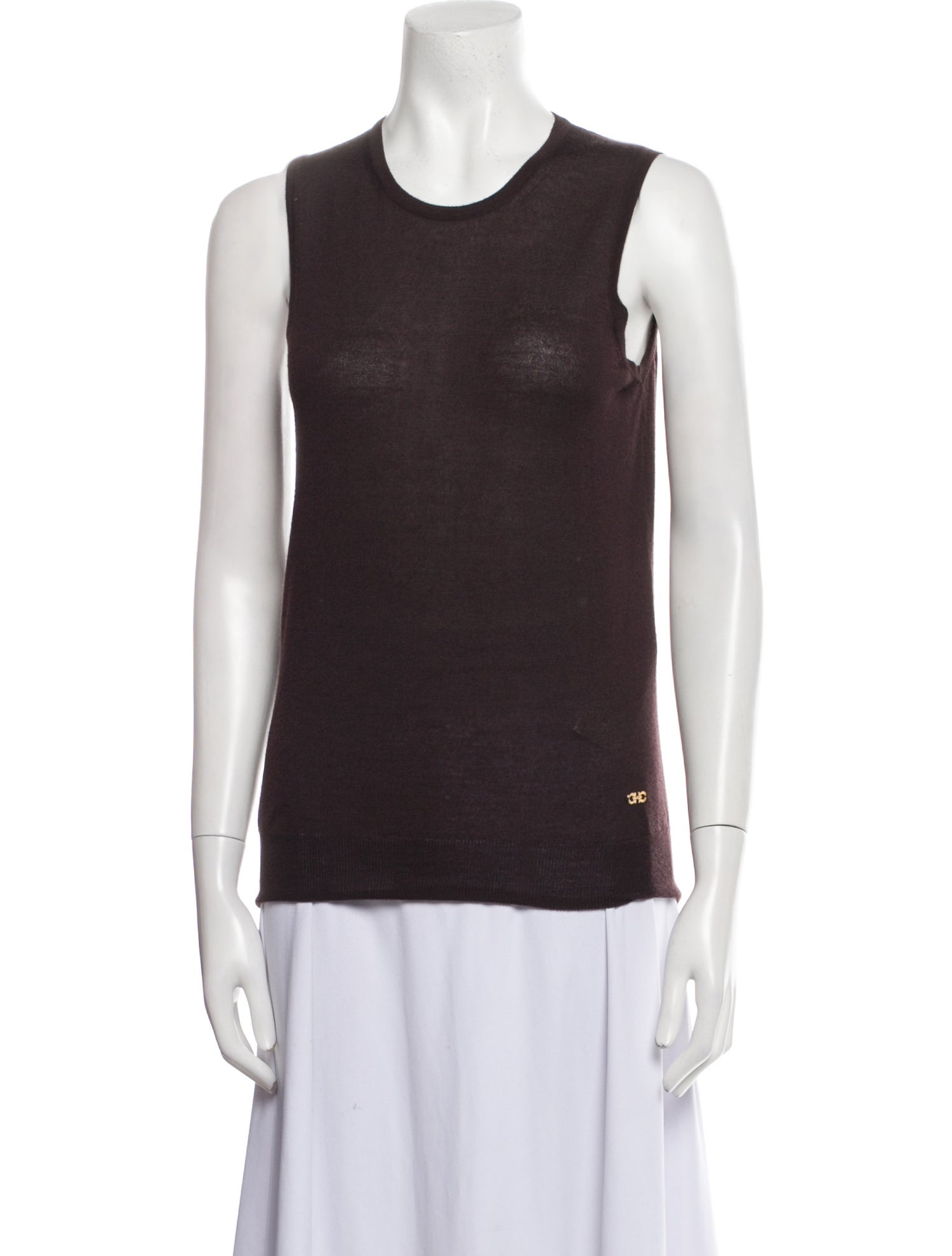 Salvatore Ferragamo Cashmere Scoop Neck Top