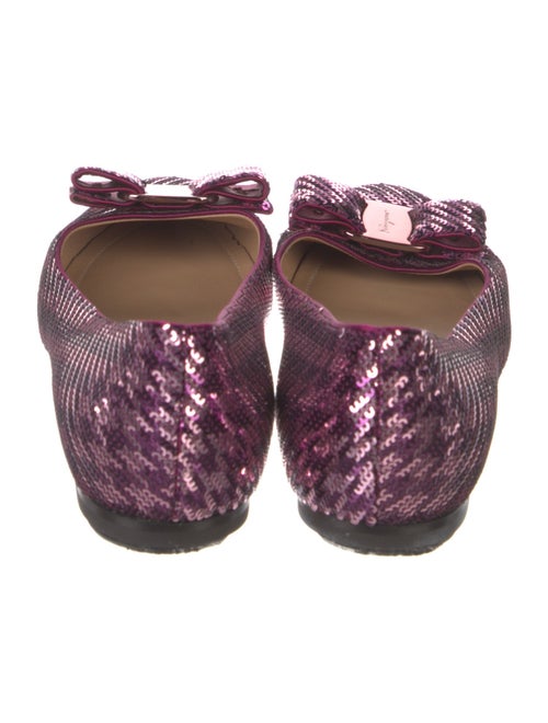 Salvatore Ferragamo Vara Bow Accent Sequins Ballet Flats