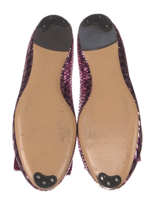 Salvatore Ferragamo Vara Bow Accent Sequins Ballet Flats