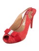 Salvatore Ferragamo Vara Bow Accent Snakeskin Slingback Sandals