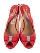 Salvatore Ferragamo Vara Bow Accent Snakeskin Slingback Sandals