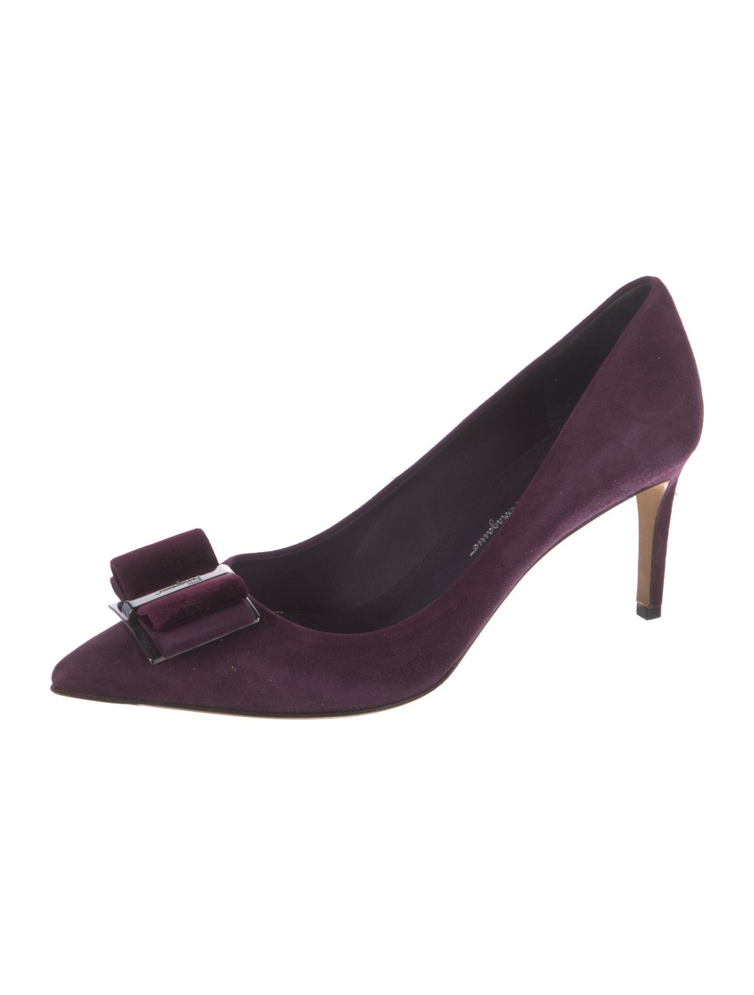 Salvatore Ferragamo Suede Bow Accents Pumps