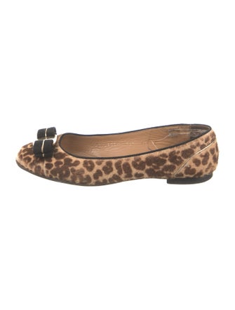 Salvatore Ferragamo Vara Bow Accent Ponyhair Flats
