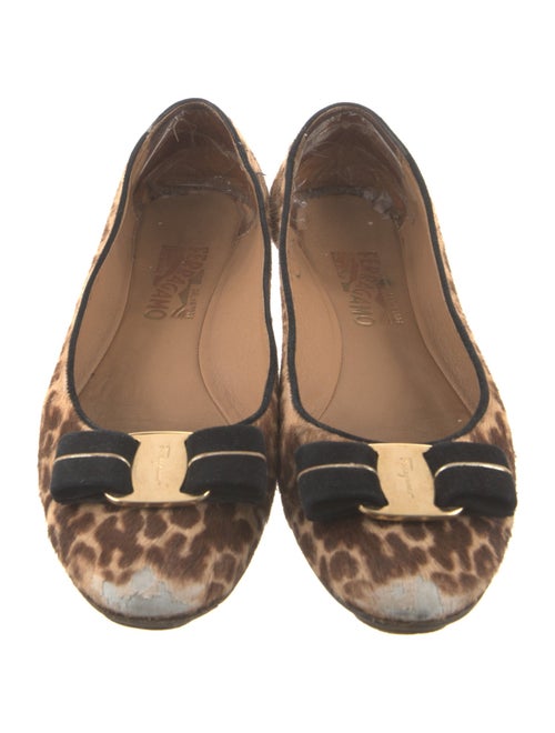 Salvatore Ferragamo Vara Bow Accent Ponyhair Flats