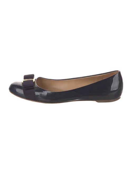 Salvatore Ferragamo Vara Bow Accent Patent Leather Ballet Flats