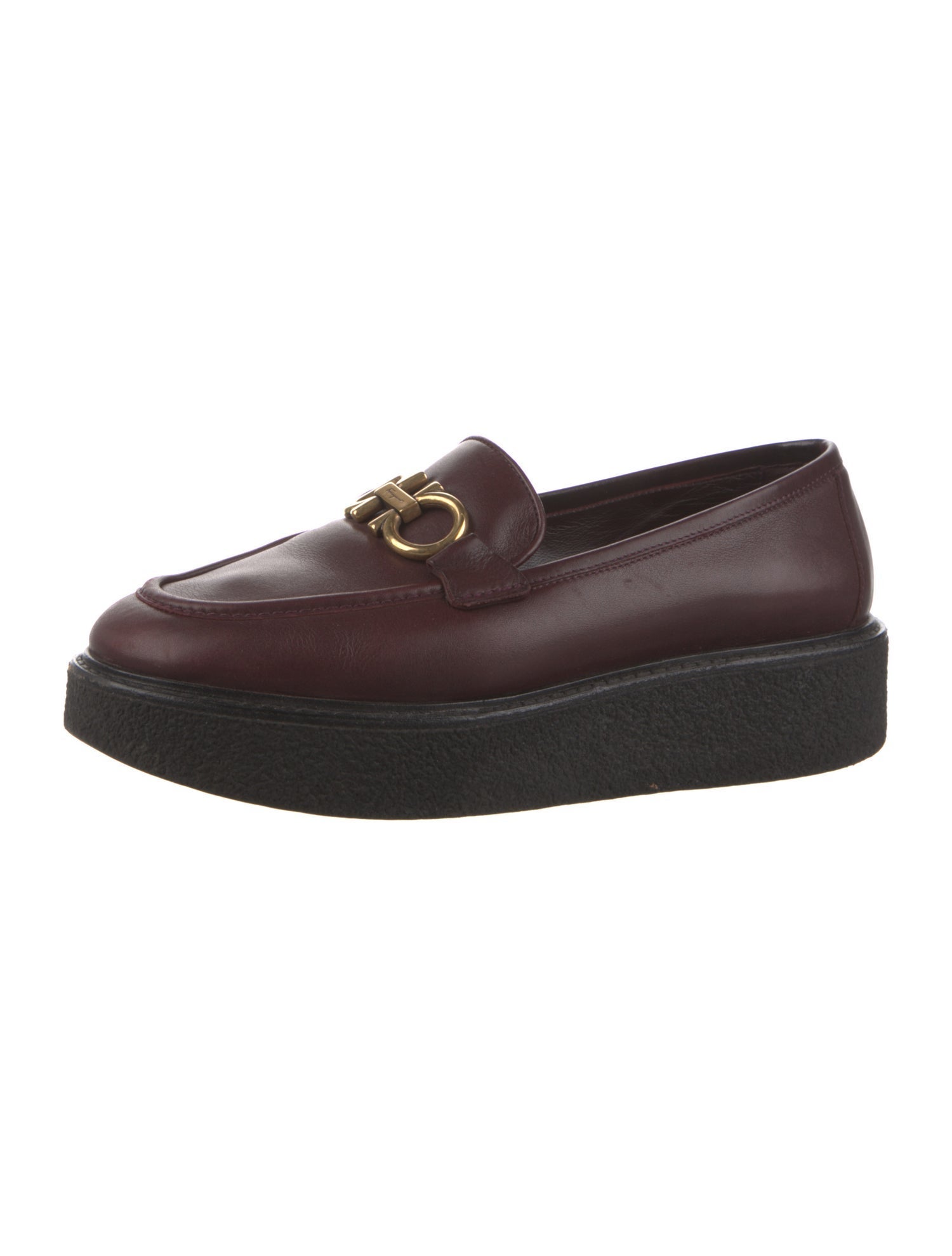Salvatore Ferragamo Gancini Logo Leather Loafers