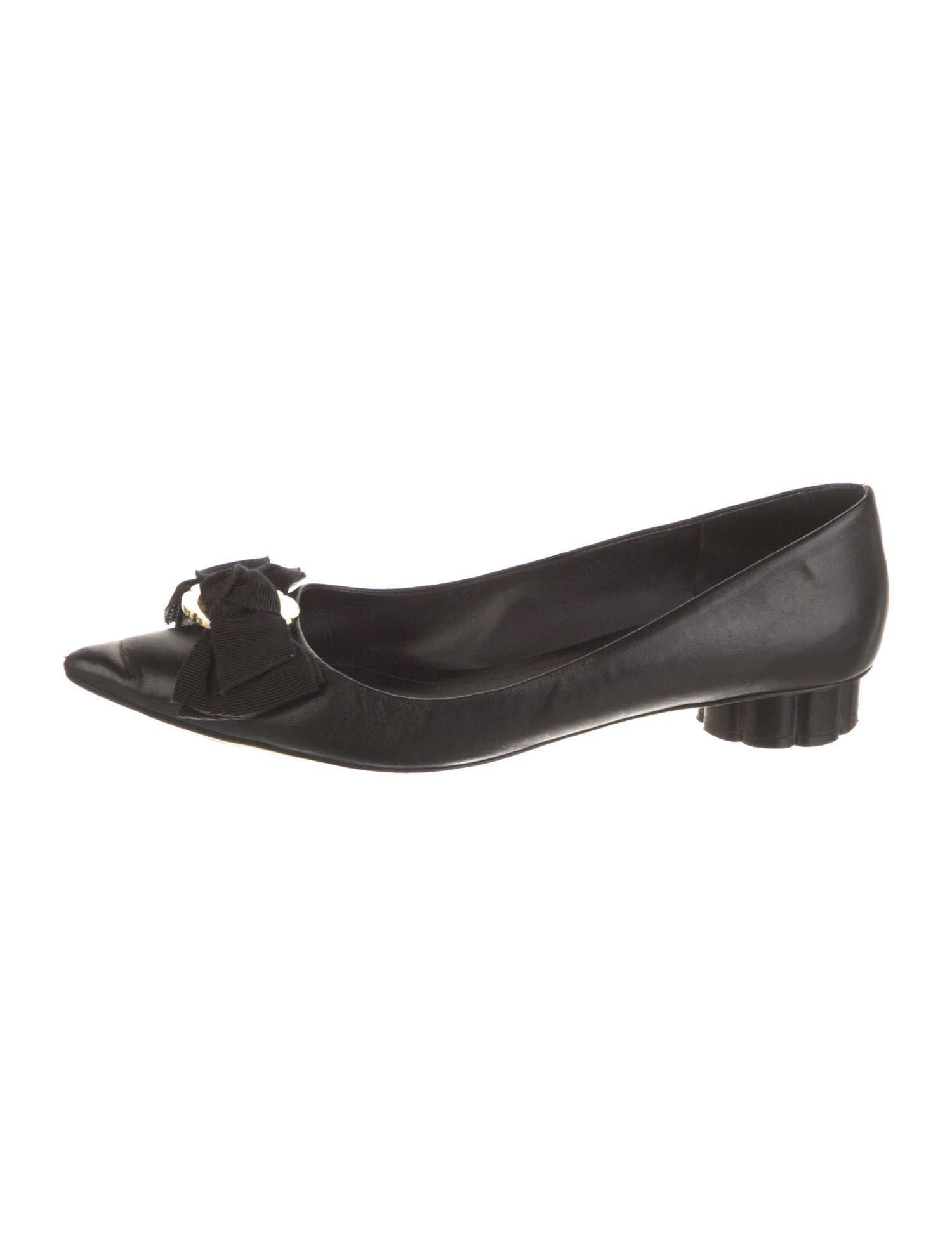 Salvatore Ferragamo Leather Bow Accents Pumps