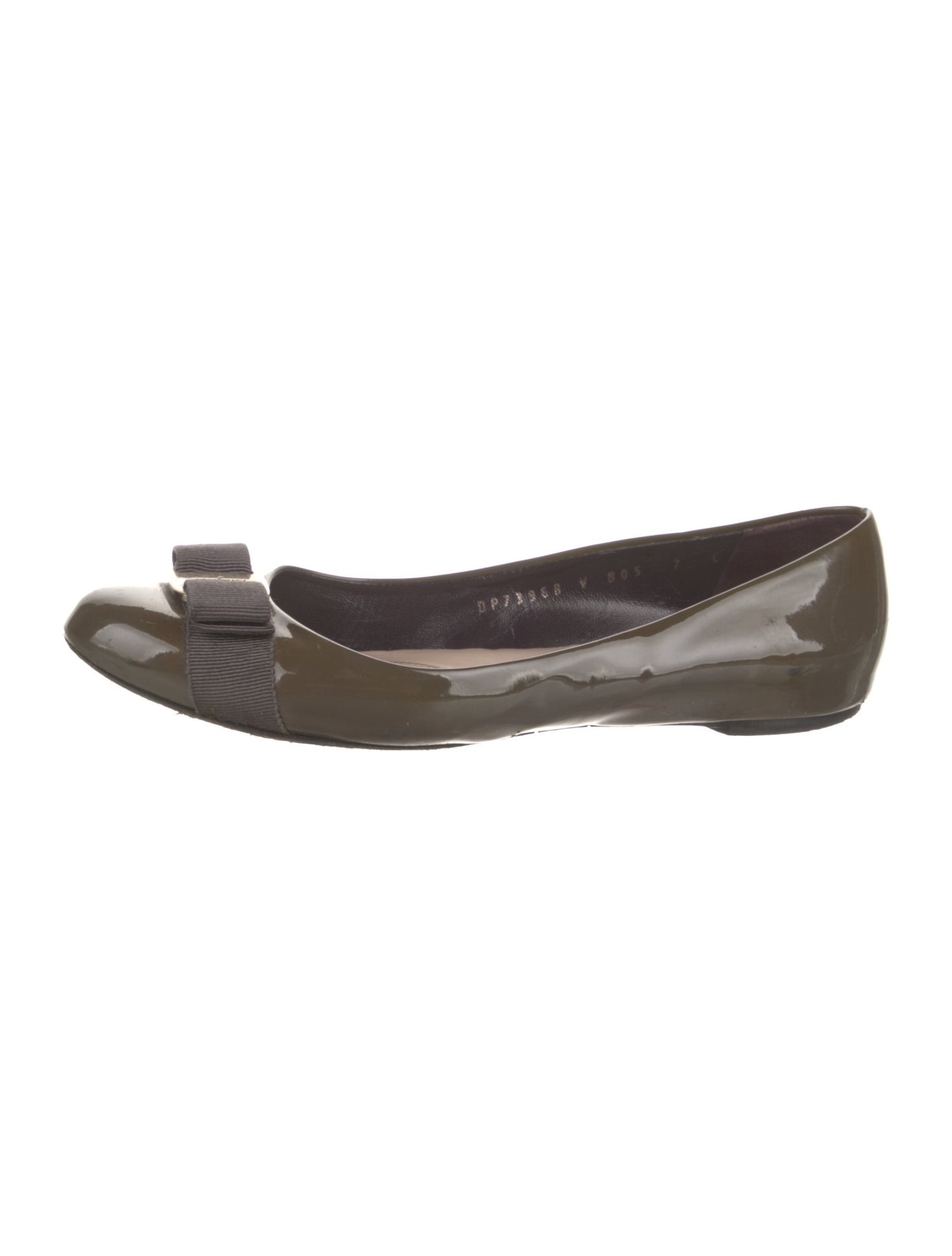Salvatore Ferragamo Vara Bow Accent Patent Leather Flats