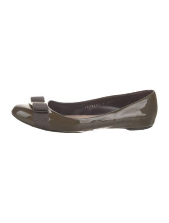 Salvatore Ferragamo Vara Bow Accent Patent Leather Flats