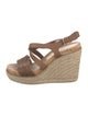 Salvatore Ferragamo Leather Lasercut Accents Espadrilles