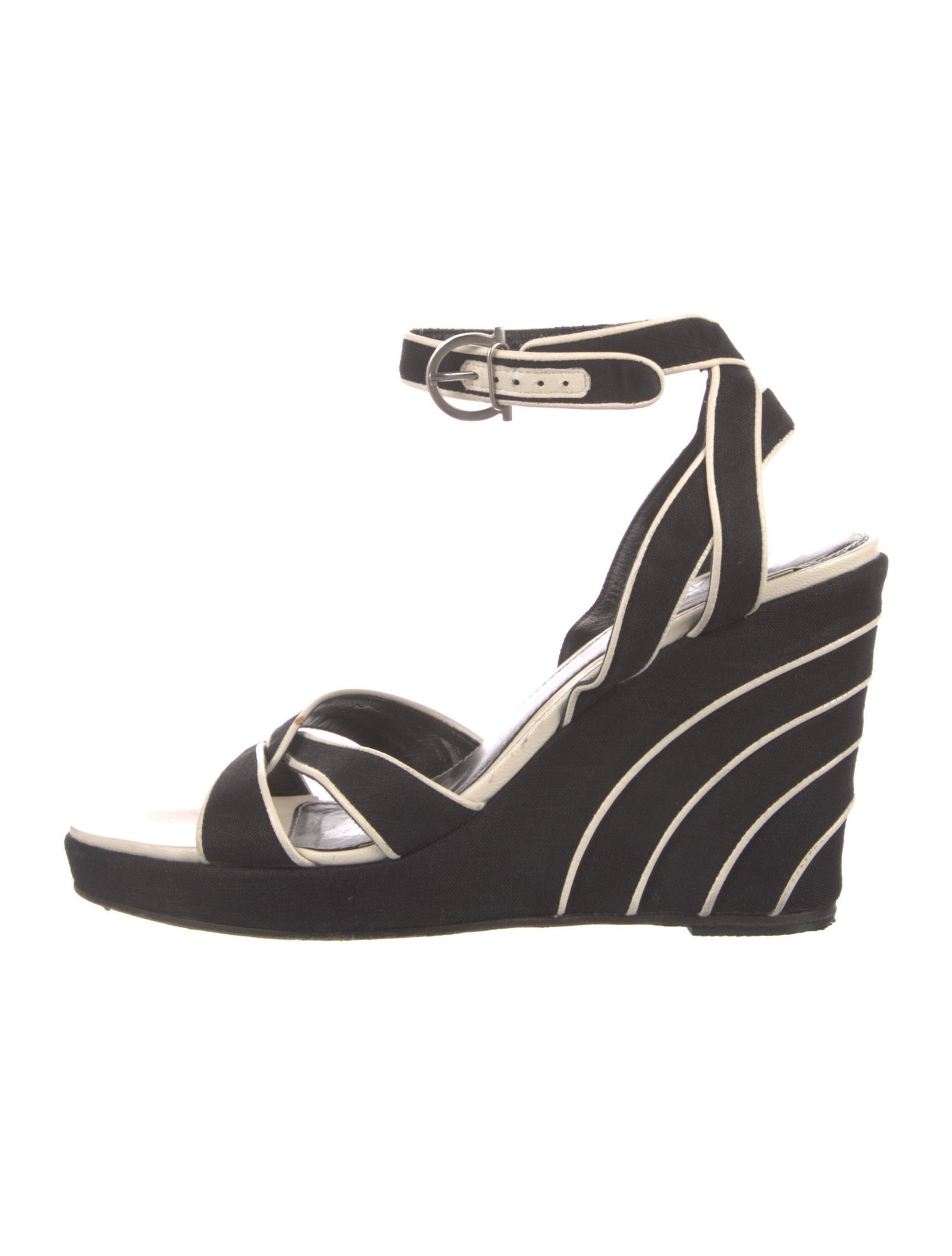 Salvatore Ferragamo Canvas Striped Sandals