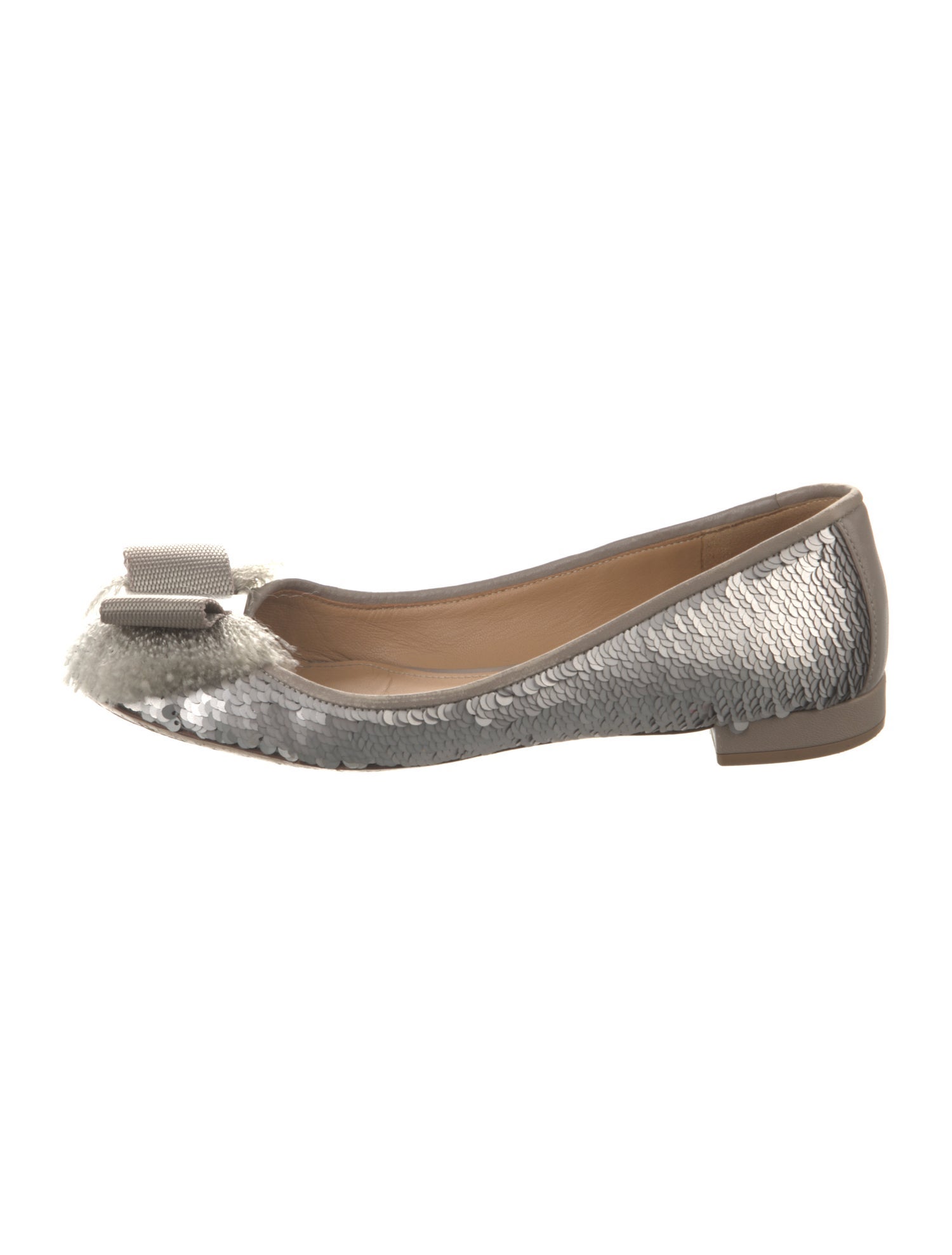 Salvatore Ferragamo Sequins Bow Accents Flats