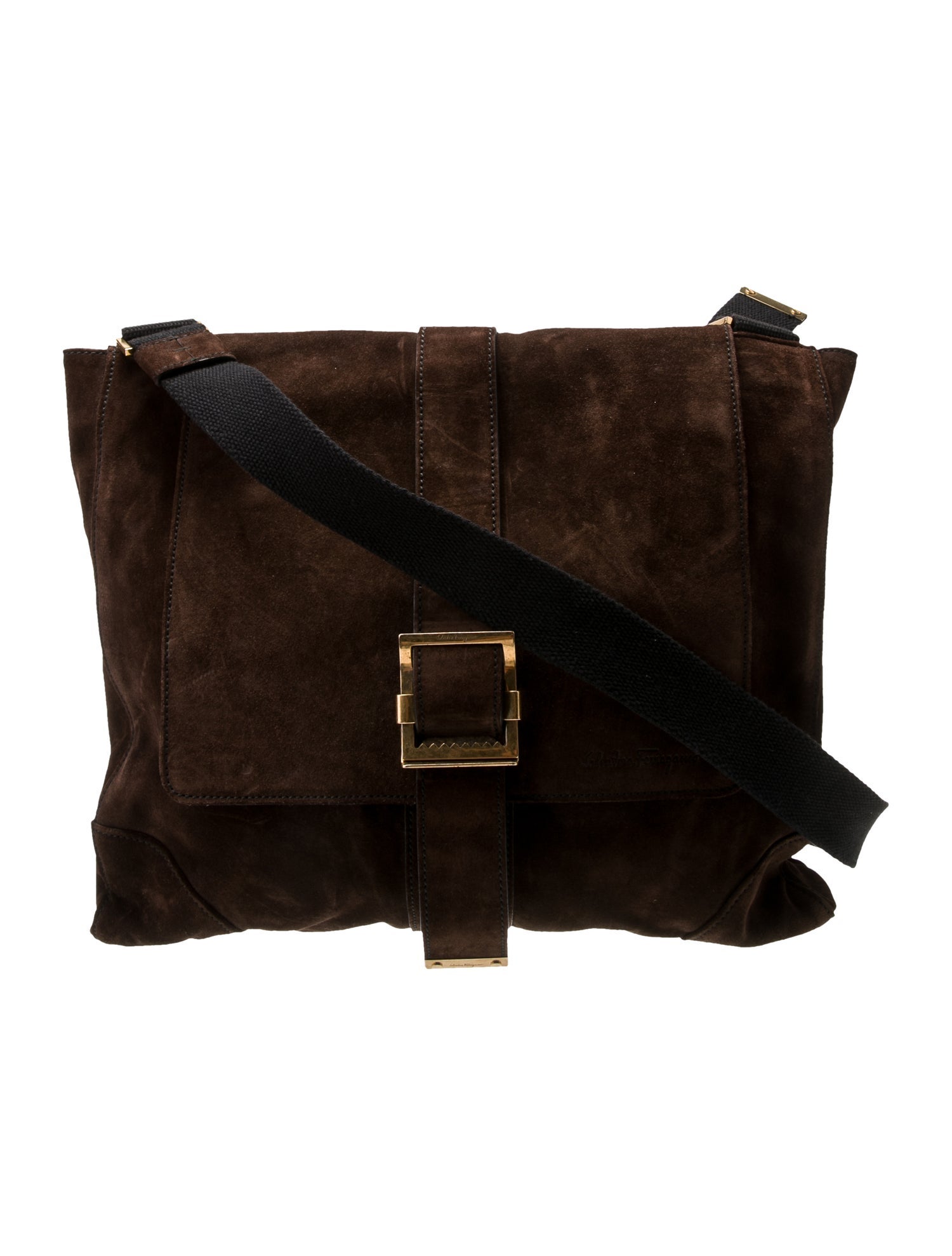 ショルダーバッグ・ポシェット Salvatore Ferragamo Dark Brown Suede Shoulder Bag Salvatore Ferragamo Suede Shoulder Bag - Brown Shoulder Bags