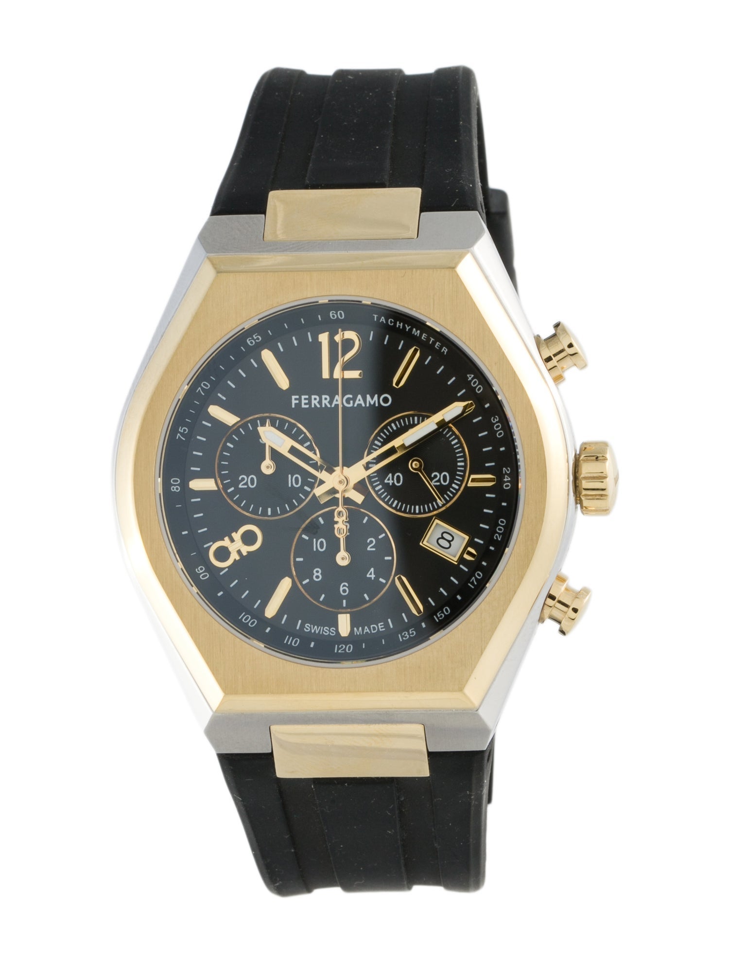 Salvatore Ferragamo Tonneau Chrono Watch w/ Tags