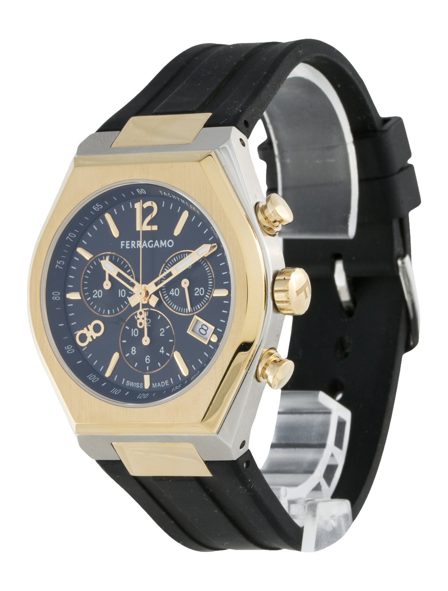 Salvatore Ferragamo Tonneau Chrono Watch w/ Tags