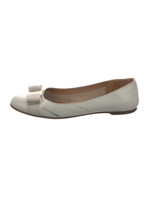 Salvatore Ferragamo Vara Bow Accent Leather Ballet Flats