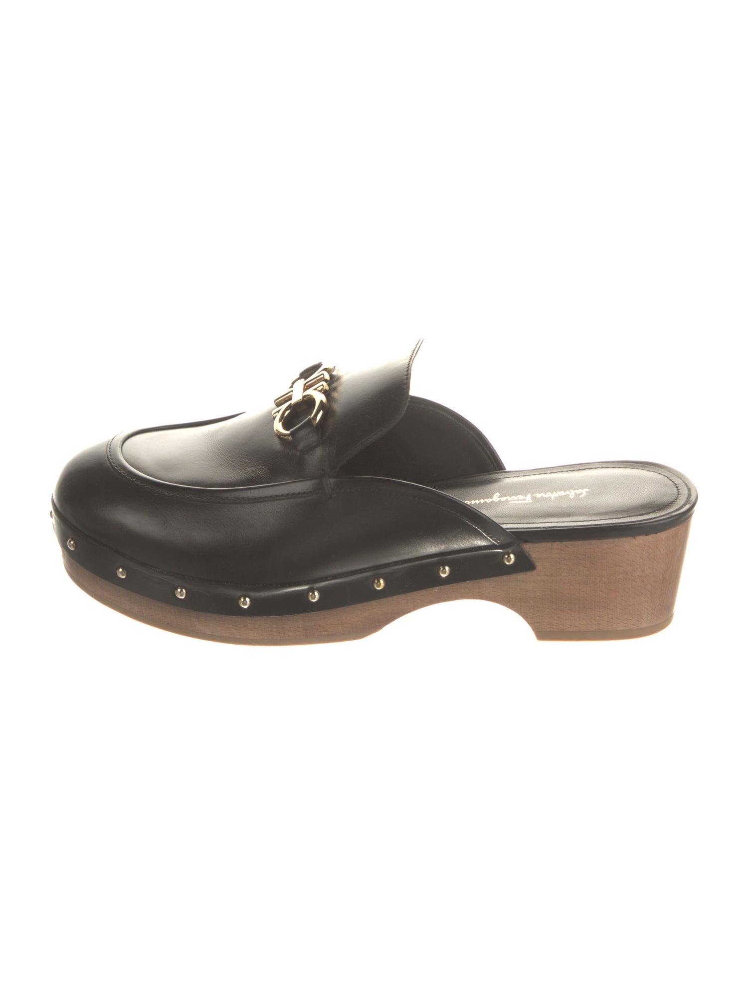 Salvatore Ferragamo Gancini Logo Leather Mules