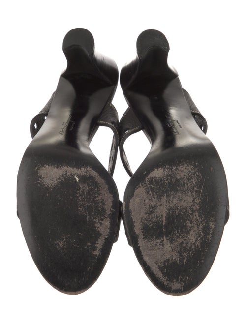 Salvatore Ferragamo Gancini Logo Leather Slides