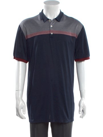 Salvatore Ferragamo Polos Colorblock Pattern Collar Polo Shirt XXL