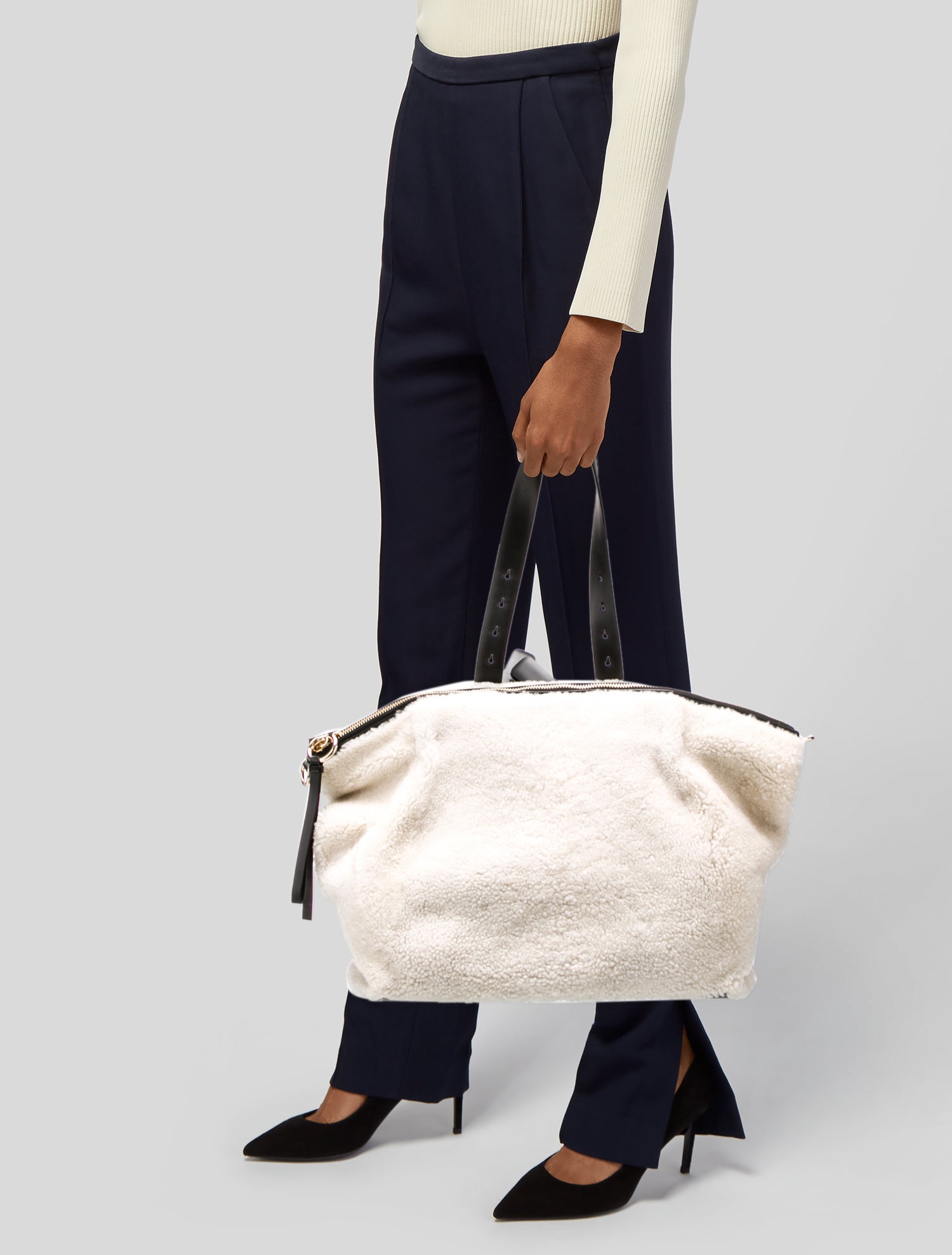 Salvatore Ferragamo Shearling Tote