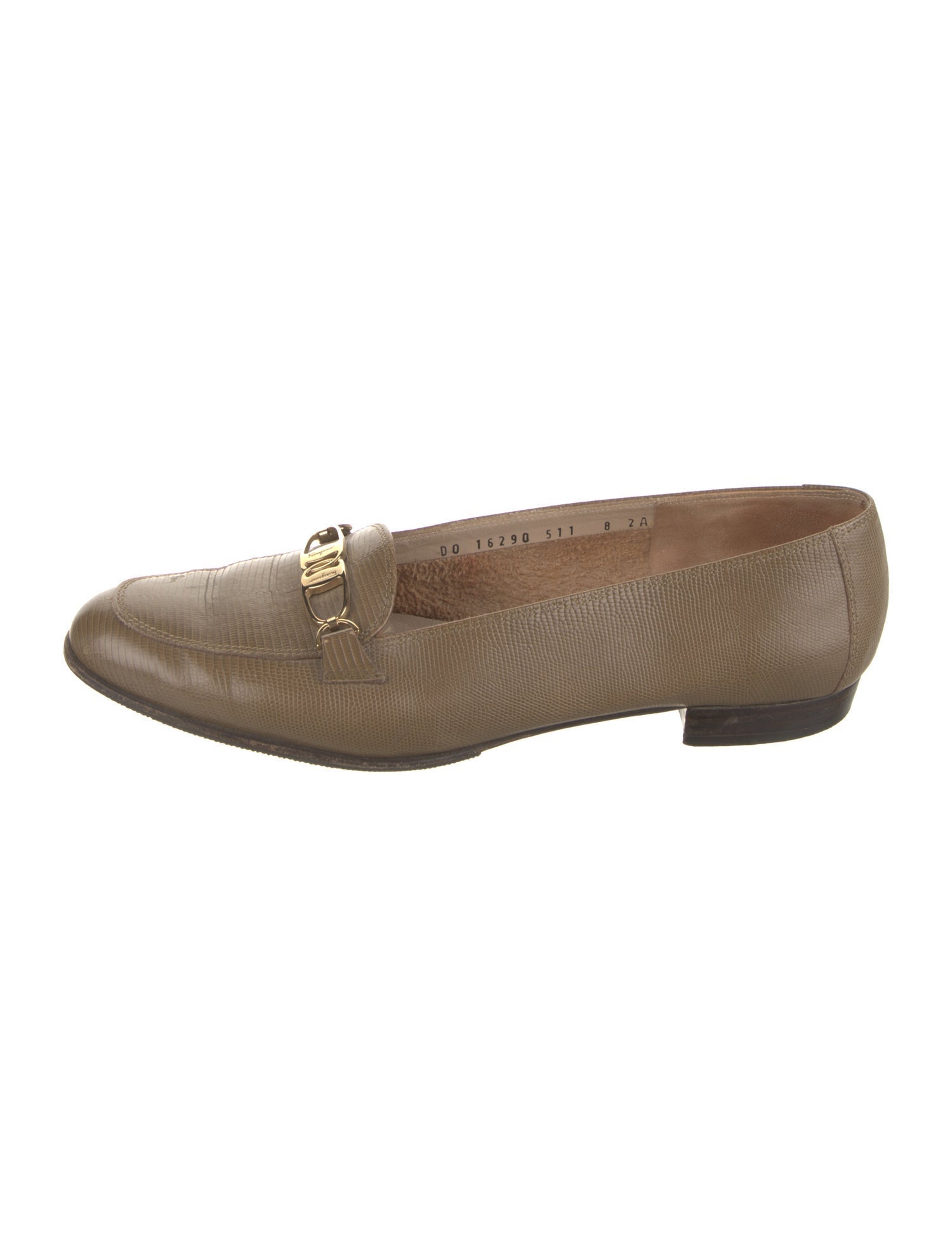Salvatore Ferragamo Gancini Logo Leather Flats