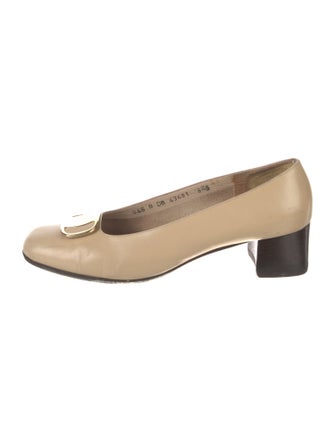 Salvatore Ferragamo Leather Bow Accents Flats