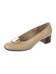 Salvatore Ferragamo Leather Bow Accents Flats