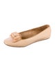 Salvatore Ferragamo Leather Grosgrain Trim Flats