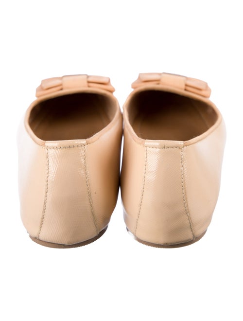 Salvatore Ferragamo Leather Grosgrain Trim Flats