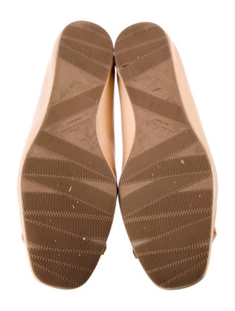 Salvatore Ferragamo Leather Grosgrain Trim Flats
