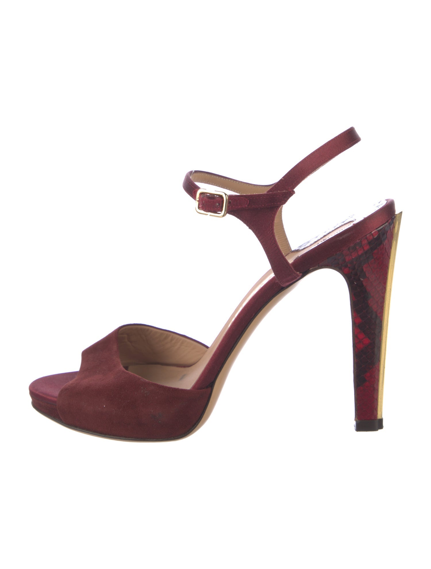 Salvatore Ferragamo Suede Leather Trim Embellishment Sandals
