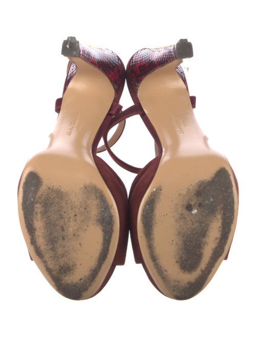 Salvatore Ferragamo Suede Leather Trim Embellishment Sandals