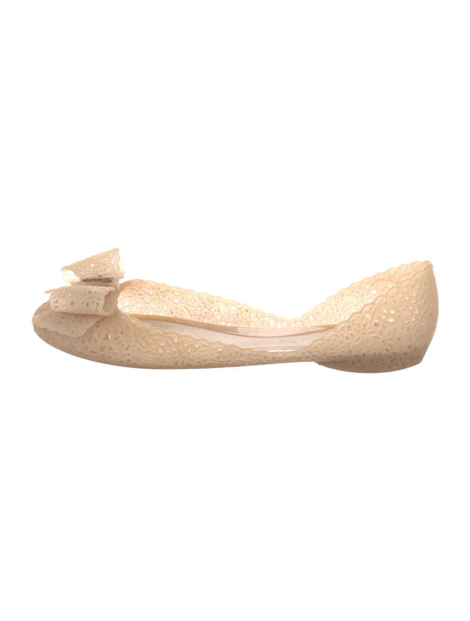 Salvatore Ferragamo Rubber Bow Accents D'Orsay Flats