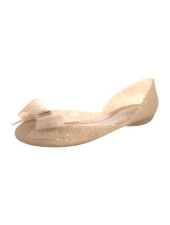 Salvatore Ferragamo Rubber Bow Accents D'Orsay Flats