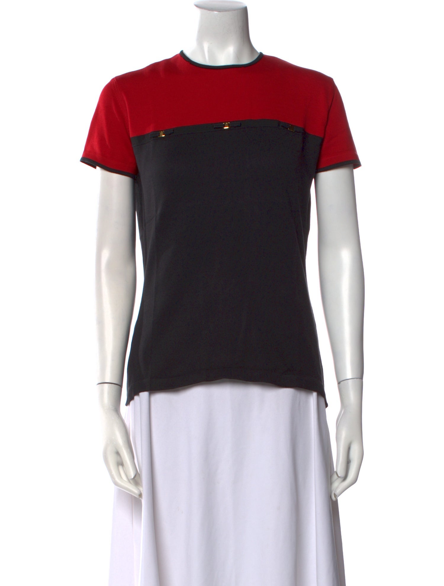 Salvatore Ferragamo Colorblock Pattern Crew Neck T-Shirt w/ Tags