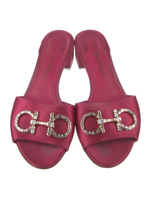 Salvatore Ferragamo Gancini Logo Satin Slides