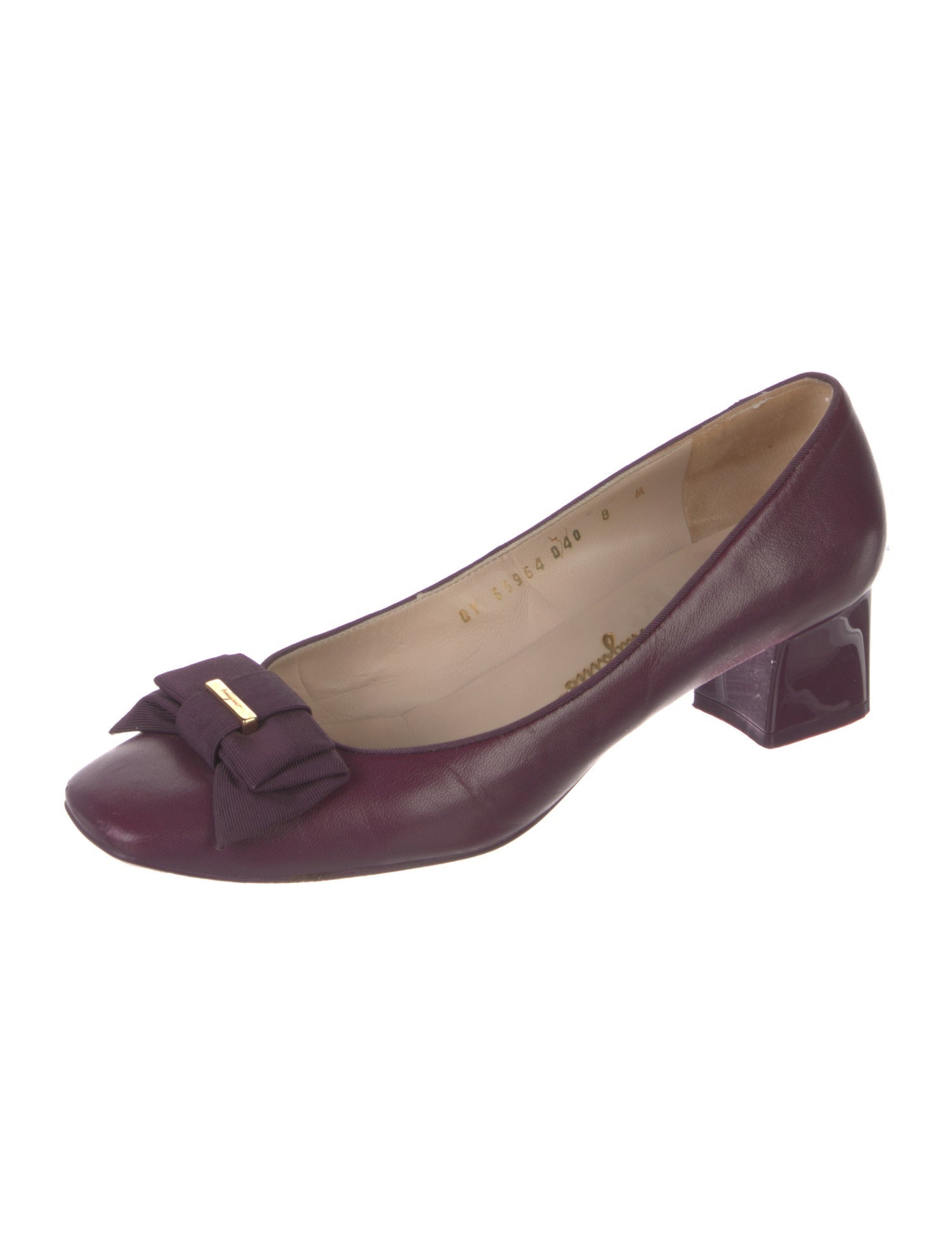 Salvatore Ferragamo Leather Bow Accents Pumps