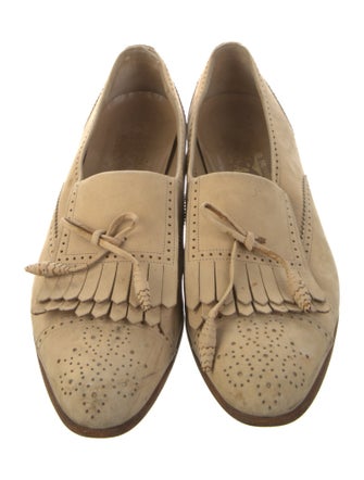 Salvatore Ferragamo Suede Lasercut Accents Oxfords