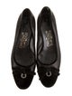 Salvatore Ferragamo Leather Bow Accents Ballet Flats