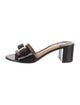 Salvatore Ferragamo Vara Bow Accent Patent Leather Slides