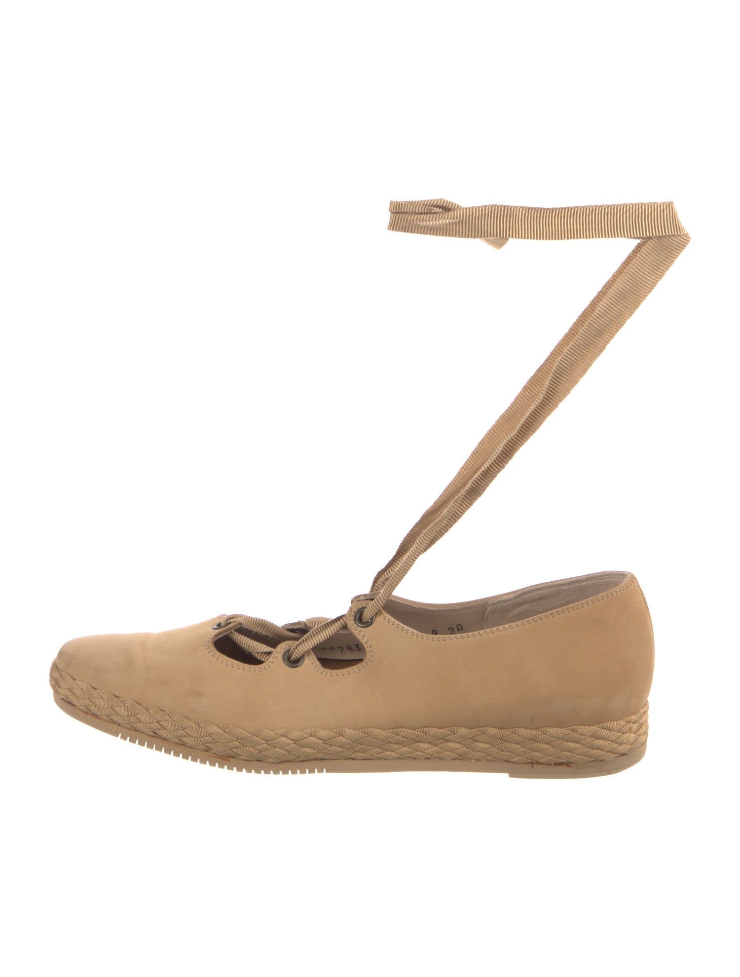 Salvatore Ferragamo Suede Braided Accents Ballet Flats