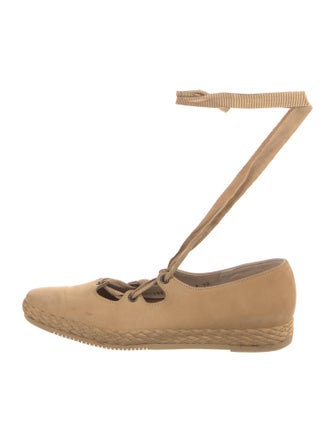 Salvatore Ferragamo Suede Braided Accents Ballet Flats