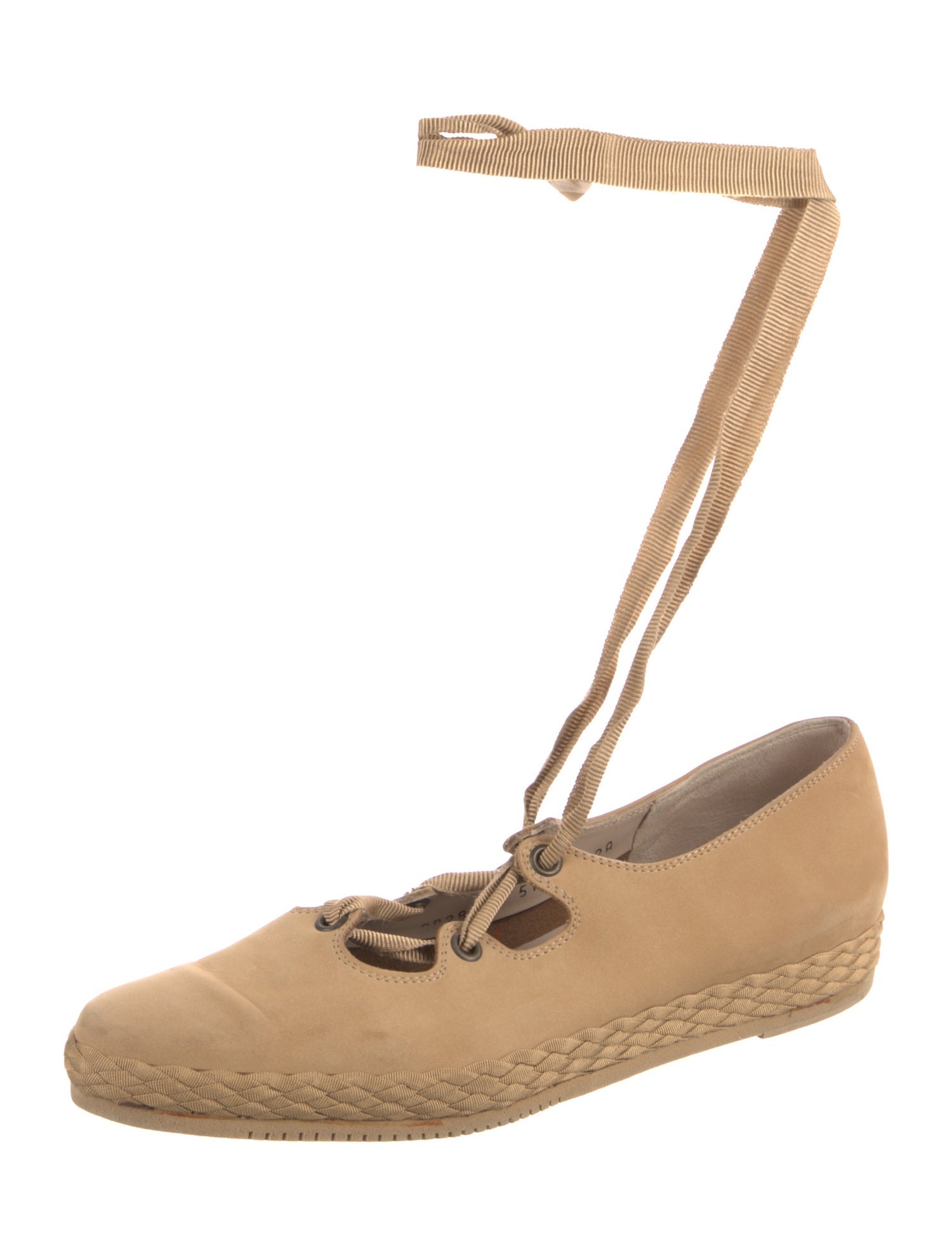 Salvatore Ferragamo Suede Braided Accents Ballet Flats