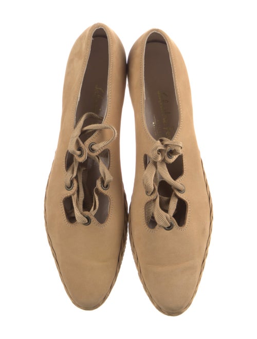 Salvatore Ferragamo Suede Braided Accents Ballet Flats
