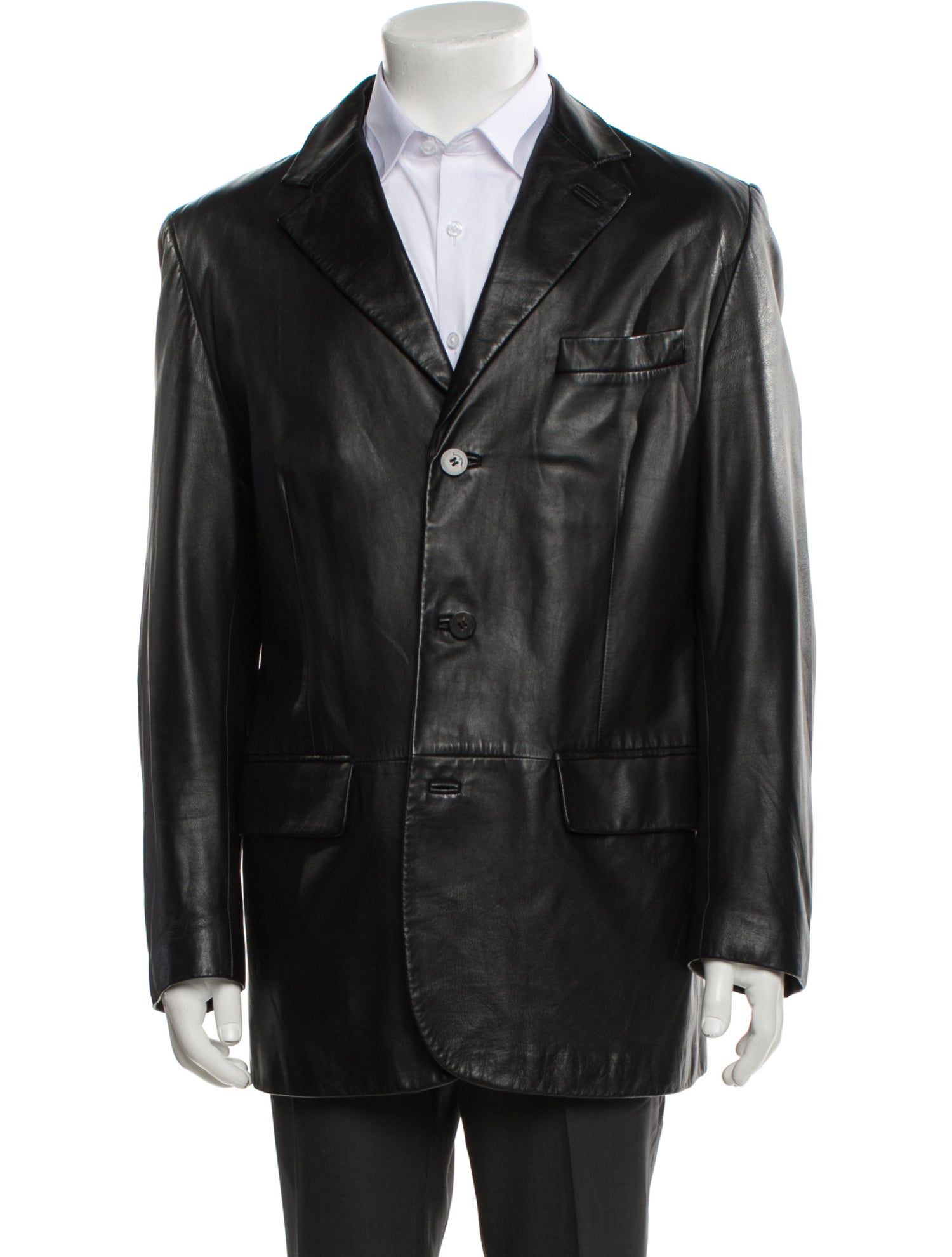Salvatore Ferragamo Leather Peacoat