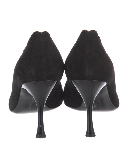 Salvatore Ferragamo Suede Scalloped Accent Pumps