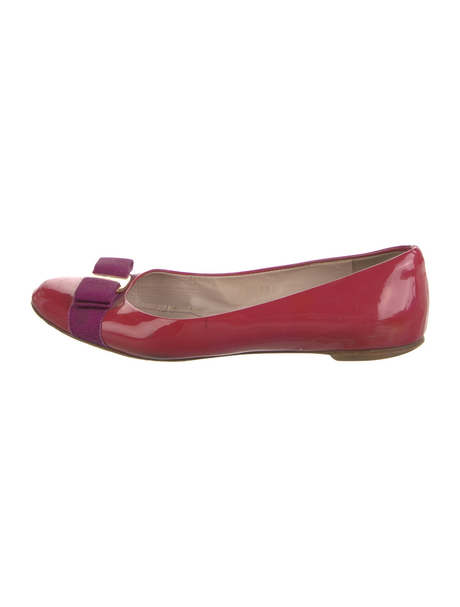 Salvatore Ferragamo Vara Bow Accent Patent Leather Ballet Flats
