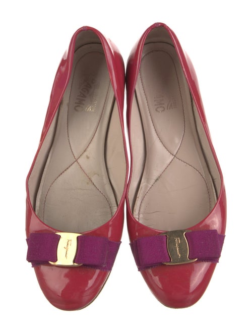 Salvatore Ferragamo Vara Bow Accent Patent Leather Ballet Flats